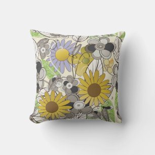 Niedliche Hängematerial Sonnenblume und Schmetterl Kissen