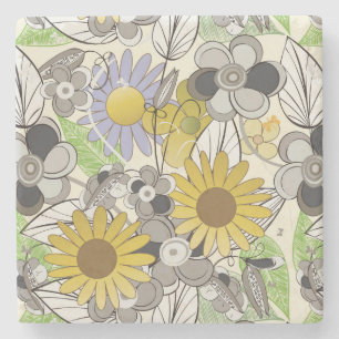 Niedliche Hängematerial Sonnenblume und Schmetterl Steinuntersetzer
