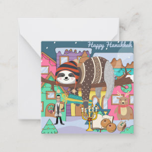 Niedliche Hanukka Sloth Note Card Mitteilungskarte