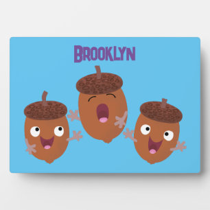 Niedliche Happy Acorns singen Cartoon für Kinder Fotoplatte