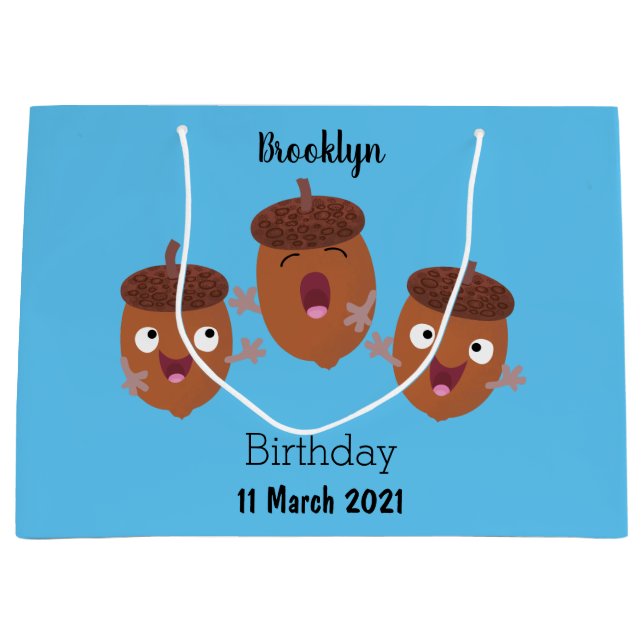 Niedliche Happy Acorns singen Cartoon für Kinder Große Geschenktüte (Vorderseite)