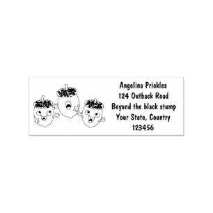 Niedliche Happy Acorns singen Cartoon für Kinder Gummistempel