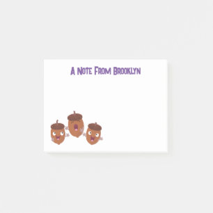 Niedliche Happy Acorns singen Cartoon für Kinder Post-it Klebezettel
