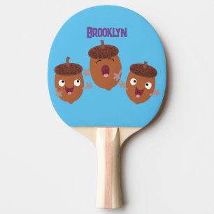 Niedliche Happy Acorns singen Cartoon für Kinder Tischtennis Schläger