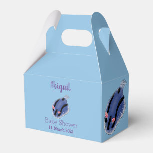 Niedliche Happy Blue Nacktverzweigung Cartoon Illu Geschenkschachtel