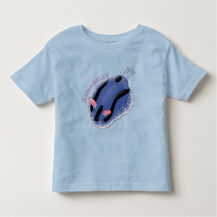 Niedliche Happy Blue Nacktverzweigung Cartoon Illu Kleinkind T-shirt
