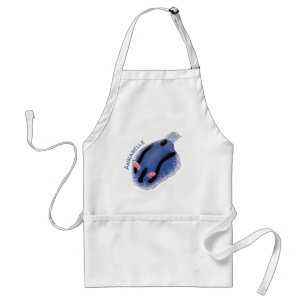 Niedliche Happy Blue Nacktverzweigung Cartoon Illu Schürze
