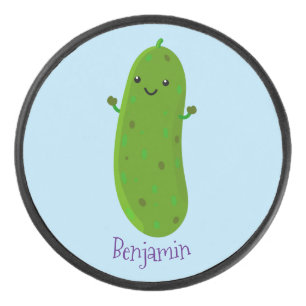 Niedliche Happy Cartoon Illustration Eishockey Puck