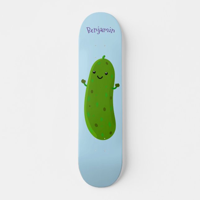 Niedliche Happy Cartoon Illustration Skateboard (Vorne)