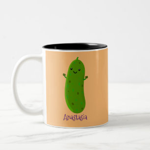 Niedliche Happy Cartoon Illustration Zweifarbige Tasse