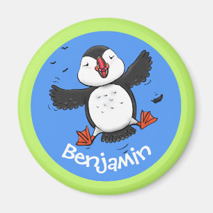 Niedliche Happy Fying Puffle Cartoon Illustration Magnet