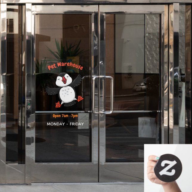 Niedliche Happy-Fying-Puffsängerin mit blauen Cart Fensteraufkleber (Büro Tür)