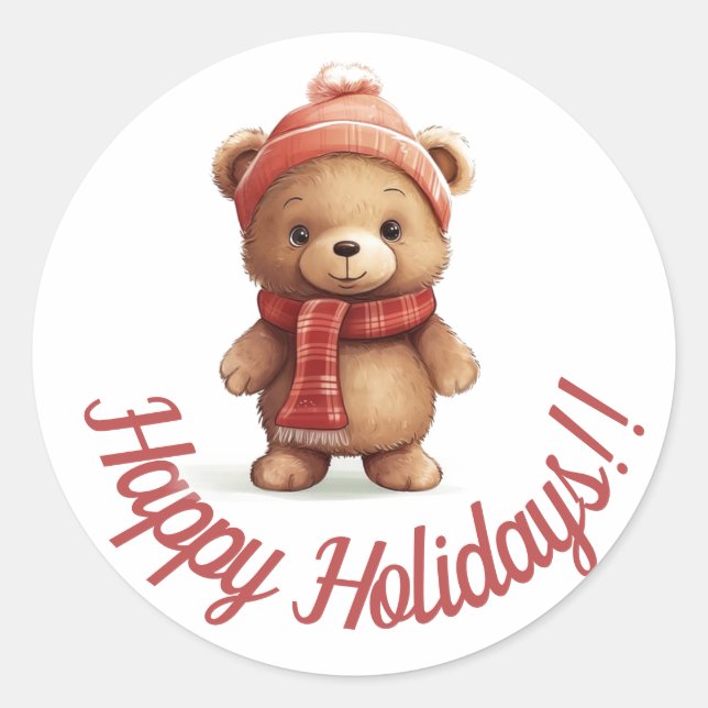 Niedliche Happy Holiday Sticker (Vorderseite)