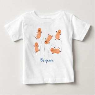 Niedliche Happy Jumping Erdnüsse Cartoon Illustrat Baby T-shirt