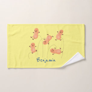 Niedliche Happy Jumping Erdnüsse Cartoon Illustrat Badhandtuch Set