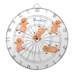 Niedliche Happy Jumping Erdnüsse Cartoon Illustrat Dartscheibe