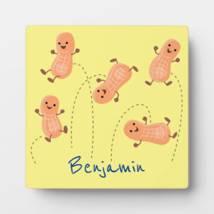 Niedliche Happy Jumping Erdnüsse Cartoon Illustrat Fotoplatte