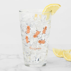 Niedliche Happy Jumping Erdnüsse Cartoon Illustrat Glas