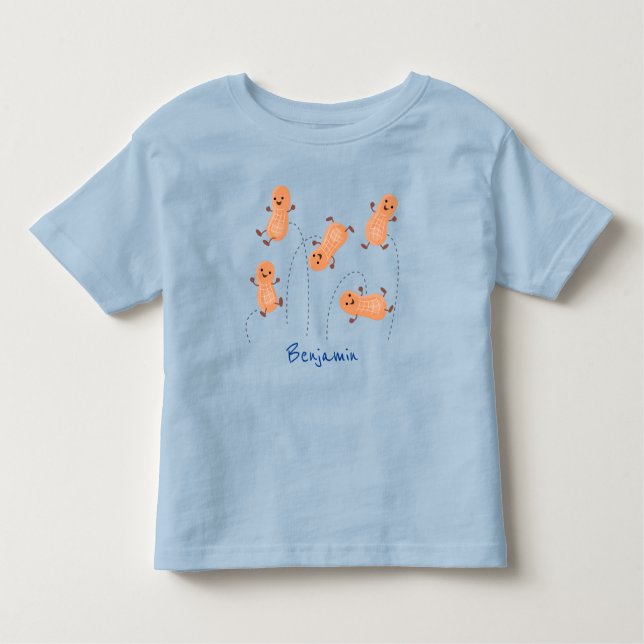 Niedliche Happy Jumping Erdnüsse Cartoon Illustrat Kleinkind T-shirt (Vorderseite)