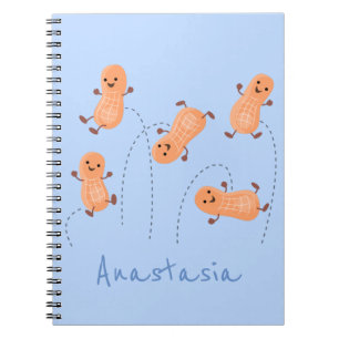 Niedliche Happy Jumping Erdnüsse Cartoon Illustrat Notizblock