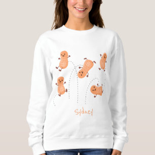 Niedliche Happy Jumping Erdnüsse Cartoon Illustrat Sweatshirt