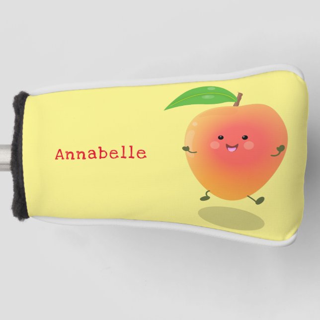 Niedliche Happy Mango Gelb Cartoon Illustration Golf Headcover (Vorderseite)