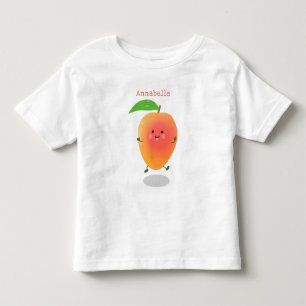 Niedliche Happy Mango Gelb Cartoon Illustration Kleinkind T-shirt