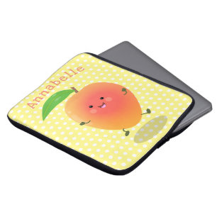 Niedliche Happy Mango Gelb Cartoon Illustration Laptopschutzhülle