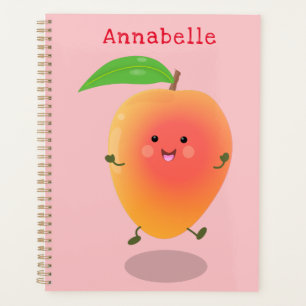Niedliche Happy Mango Gelb Cartoon Illustration Planer