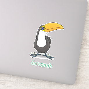 Niedliche Happy Toucan Cartoon-Abbildung Aufkleber