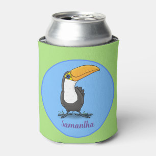 Niedliche Happy Toucan Cartoon-Abbildung Dosenkühler