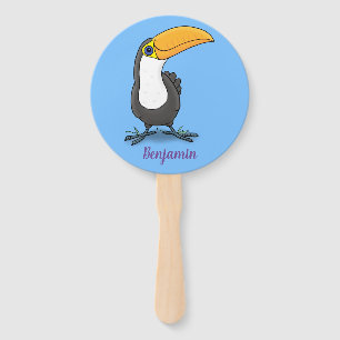 Niedliche Happy Toucan Cartoon-Abbildung Fächer