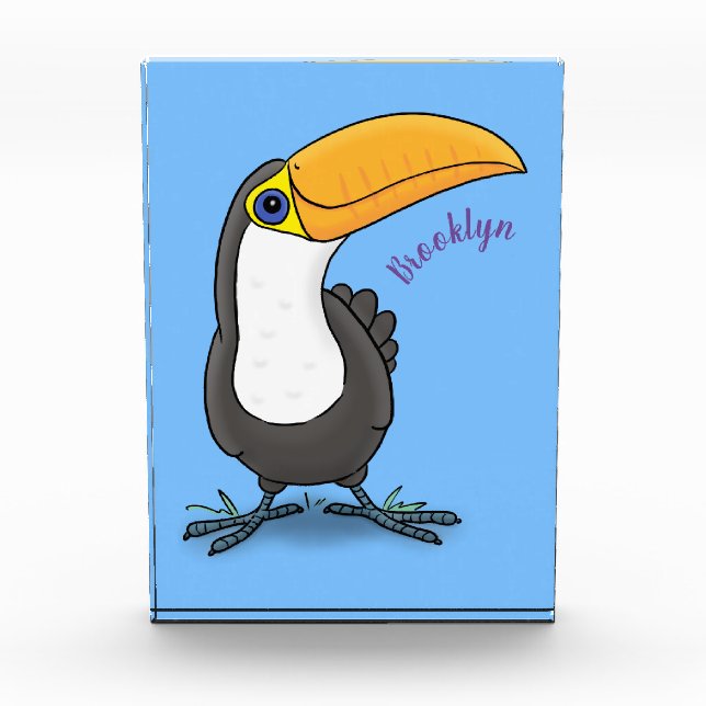 Niedliche Happy Toucan Cartoon-Abbildung Fotoblock (Vorderseite)