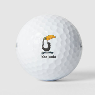 Niedliche Happy Toucan Cartoon-Abbildung Golfball