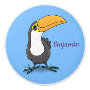 Niedliche Happy Toucan Cartoon-Abbildung Keramikknauf