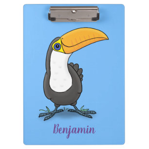 Niedliche Happy Toucan Cartoon-Abbildung Klemmbrett