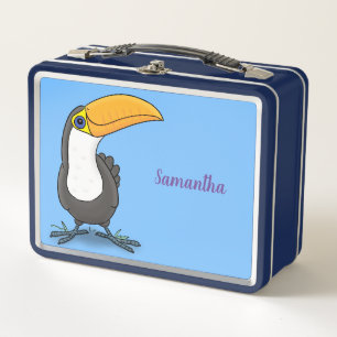 Niedliche Happy Toucan Cartoon-Abbildung Metall Brotdose