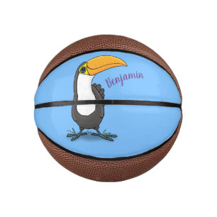 Niedliche Happy Toucan Cartoon-Abbildung Mini Basketball