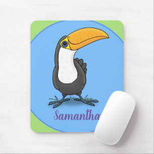 Niedliche Happy Toucan Cartoon-Abbildung Mousepad