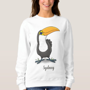Niedliche Happy Toucan Cartoon-Abbildung Sweatshirt