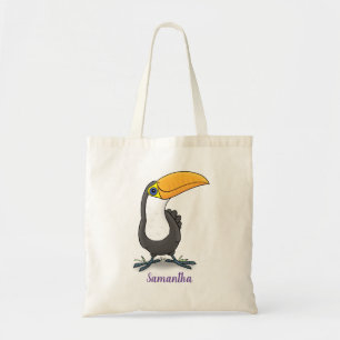 Niedliche Happy Toucan Cartoon-Abbildung Tragetasche