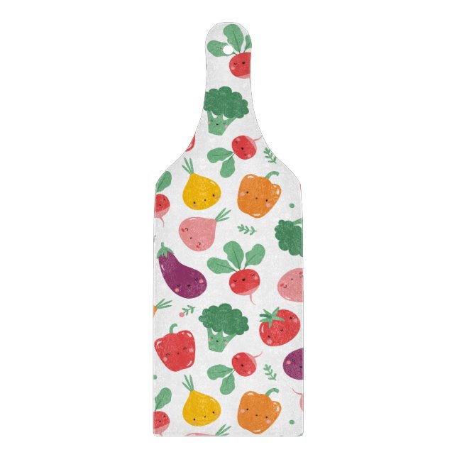 Niedliche Happy Veggies Schneidebrett (Vorderseite)