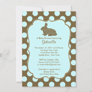 Niedliche Häschen-Jungen-Baby-Duschen-Einladung Einladung