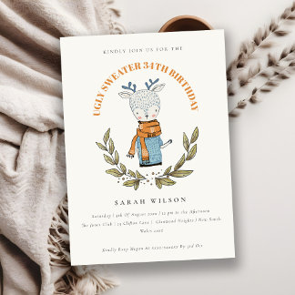 Niedliche, hässliche Rentiere jeden Alters zum Geb Dankeskarte