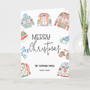 Niedliche hässliche Sweater Frohe Weihnachtsfeiert Feiertagskarte