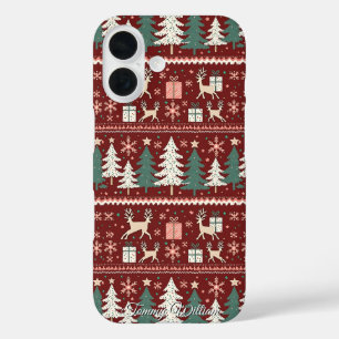 niedliche hässliche Weihnachtsmuster iPhone 16 Hülle