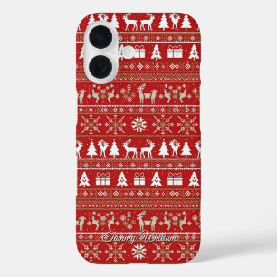 niedliche hässliche Weihnachtsmuster iPhone 16 Hülle
