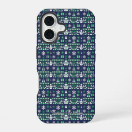 niedliche hässliche Weihnachtsmuster iPhone 16 Hülle