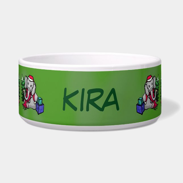 Niedliche Haustier-Namen-Weihnachtselefanten Napf (Vorderseite)