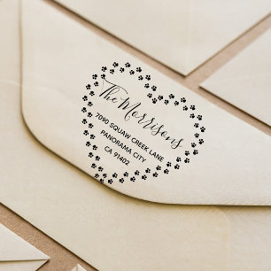 Niedliche Haustiere Paw Hearth Wreath Familie Rück Permastempel